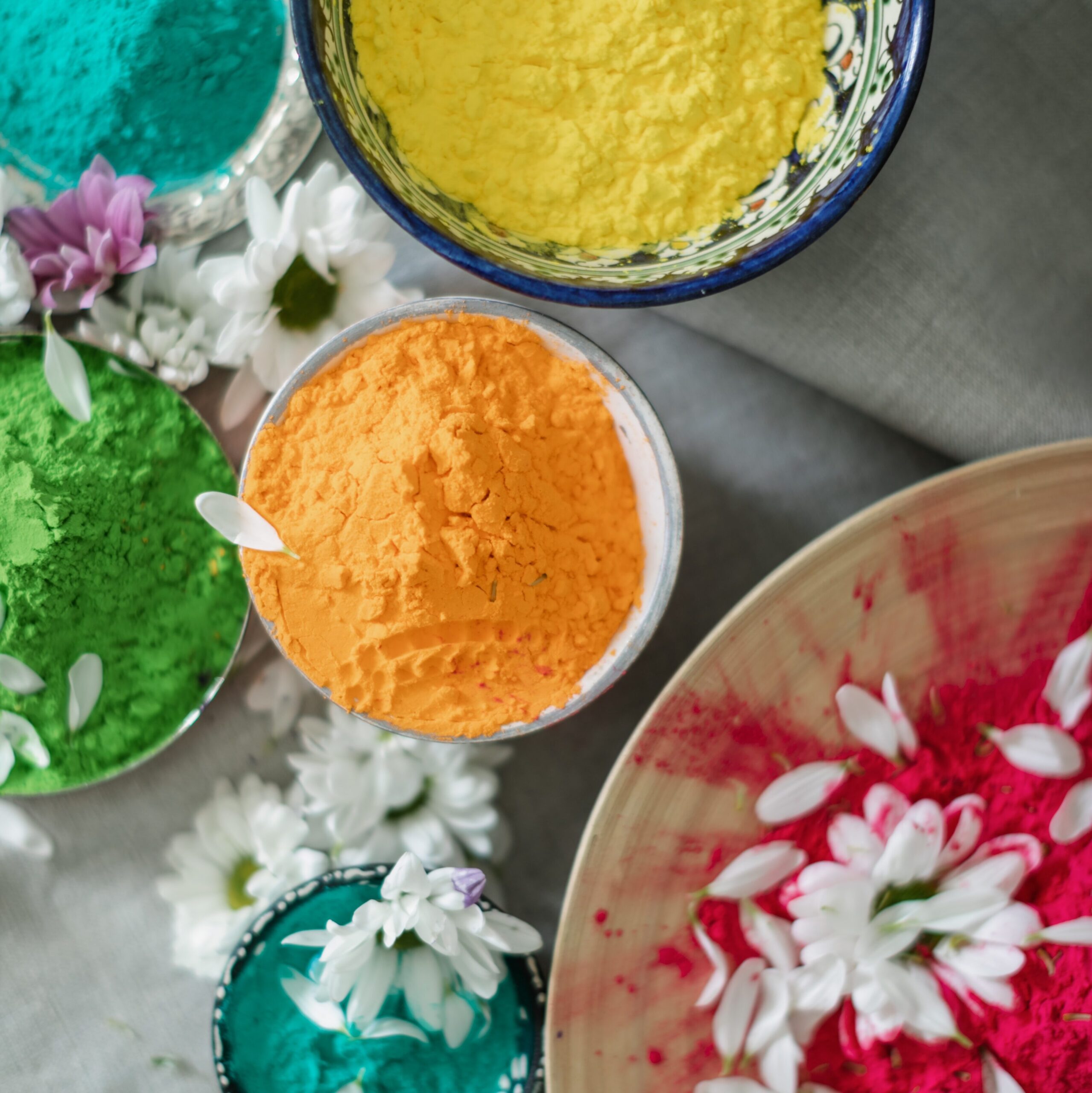 Celebrating Holi with natural colors made from flowers and vegetables